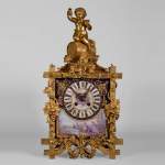 拿破仑三世时期以葡萄树为主题的镀金青铜瓷器时钟