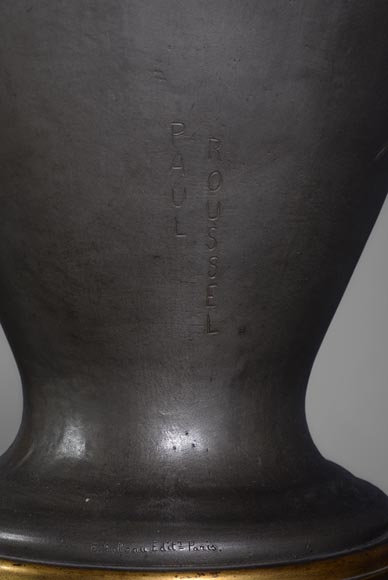 保罗·罗素（Paul ROUSSEL，1867-1928年），一对锡制拿破仑三世风格的灯具，有铸铜厂E. Soleau的标记，火焰处带有塞弗尔的签名（Sèvres）-7