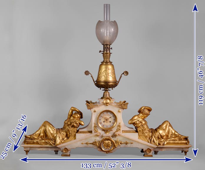雕刻：艾米莉.路易.皮考特（Émile Louis PICAULT），钟表师：阿方斯.马修（ Alphonse Mathieu），黎明与黄昏，有纪念意义的钟表-15
