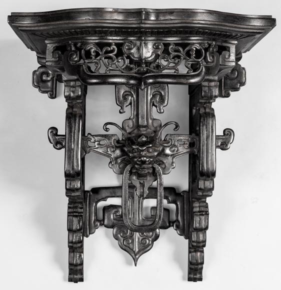 雷德里克·欧仁·皮亚特（1827-1903）-一对日式壁挂小台，相似的一对小桌曾出现在莎拉·伯恩哈特的旧藏中。-2
