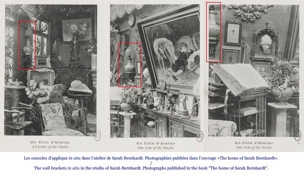 雷德里克·欧仁·皮亚特（1827-1903）-一对日式壁挂小台，相似的一对小桌曾出现在莎拉·伯恩哈特的旧藏中。-4