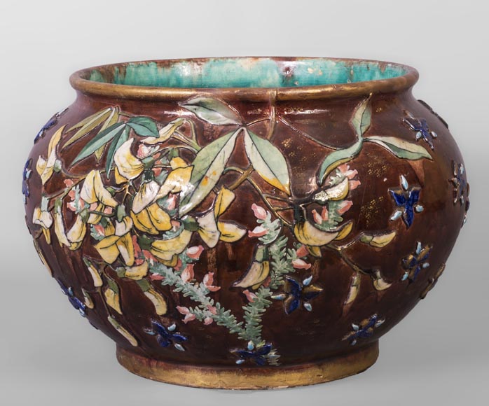 费尔南德.特斯马尔（Fernand THESMAR），珐琅彩彩绘花卉陶瓷花盆套-0