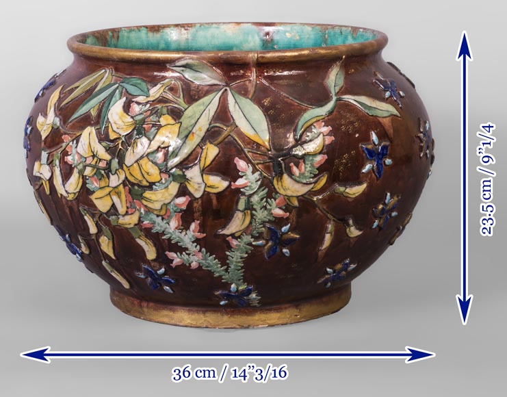 费尔南德.特斯马尔（Fernand THESMAR），珐琅彩彩绘花卉陶瓷花盆套-8