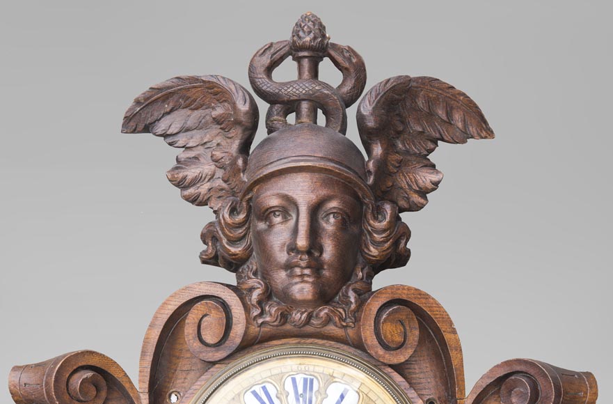 描绘赫尔墨斯以及其标志性神杖的钟表，19世纪末-1