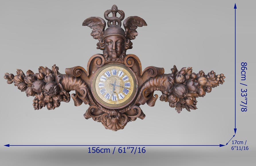 描绘赫尔墨斯以及其标志性神杖的钟表，19世纪末-6