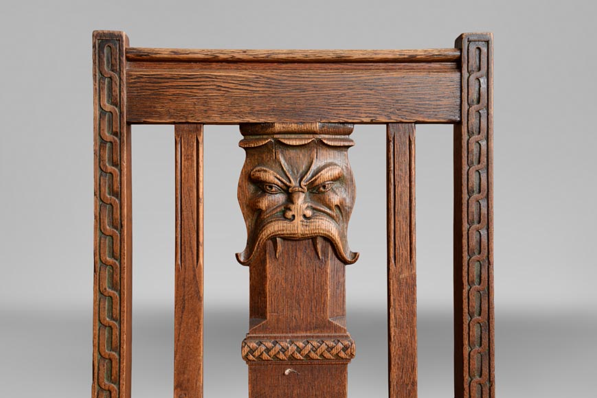 整套橡木饭厅家具，装饰灵感来自北欧神话-14