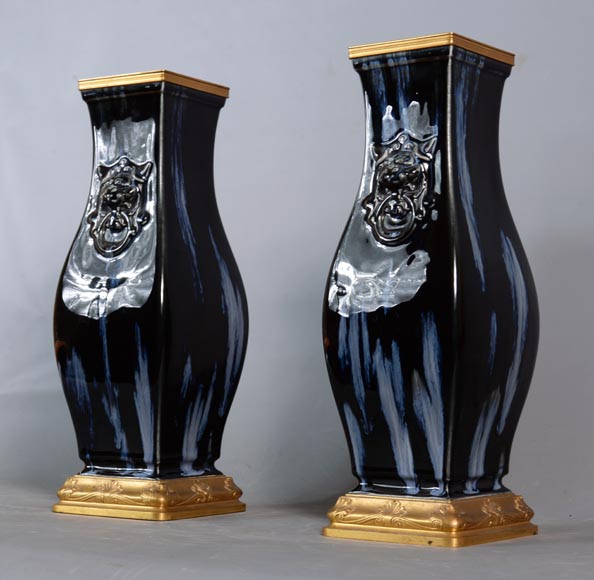 阿尔伯特-欧内斯特·开利-贝勒斯 塞夫尔瓷器制造厂 “景德镇”装饰花瓶 1884-3