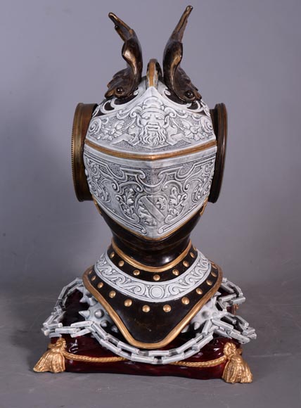 釉面陶瓷头盔形时钟，19世纪末-5
