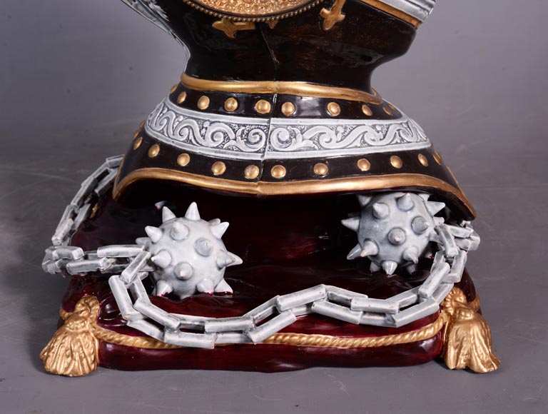 釉面陶瓷头盔形时钟，19世纪末-7