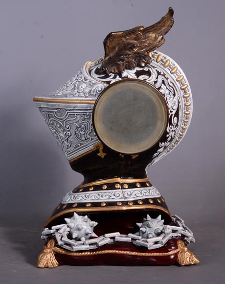 釉面陶瓷头盔形时钟，19世纪末-10