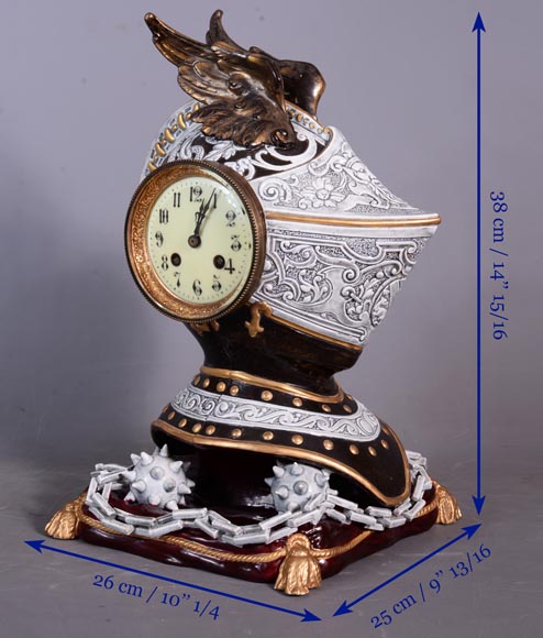 釉面陶瓷头盔形时钟，19世纪末-11