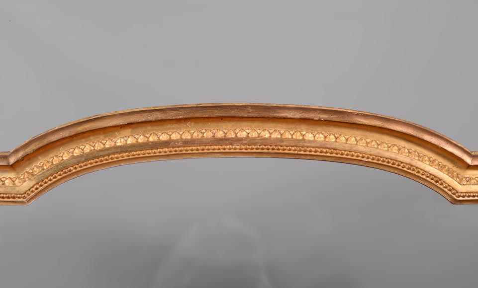 罕见木制灰墁古董烟囱罩，路易十六风格镀金-1