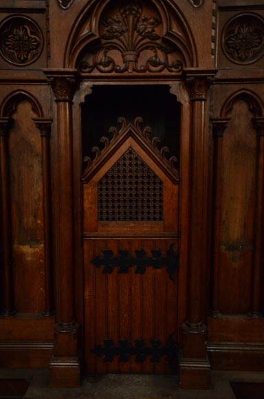 四个新哥特风格的橡木忏悔室-3