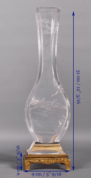 一对日式装饰风格的巴卡拉水晶花瓶-8