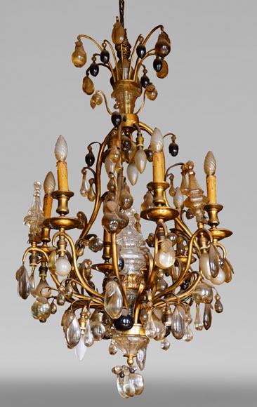 拿破仑三世风格古董彩色水晶吊灯-0