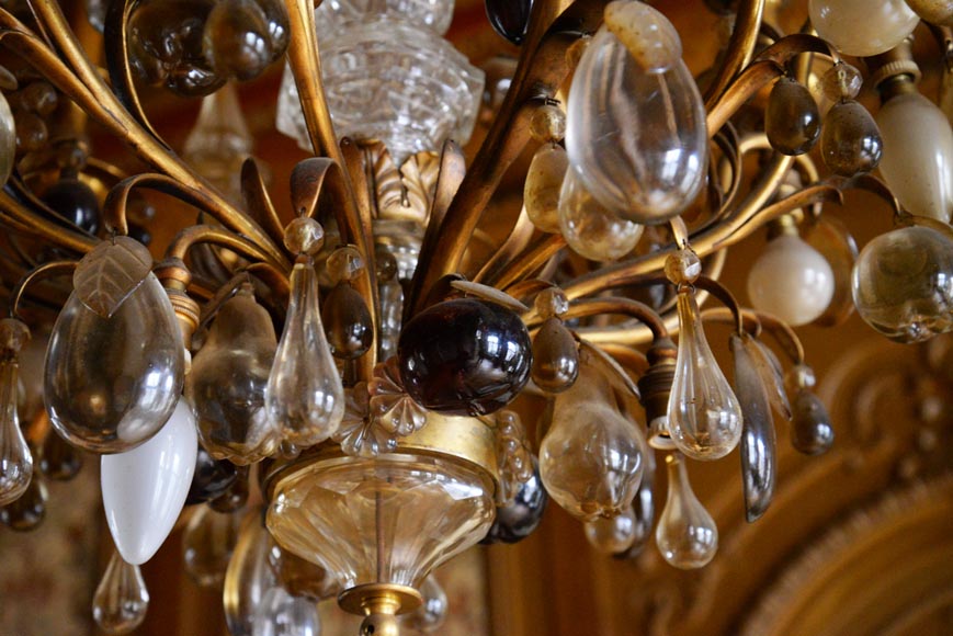 拿破仑三世风格古董彩色水晶吊灯-5