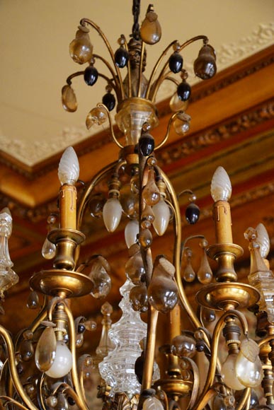 拿破仑三世风格古董彩色水晶吊灯-7
