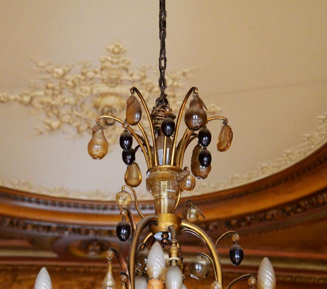 拿破仑三世风格古董彩色水晶吊灯-8