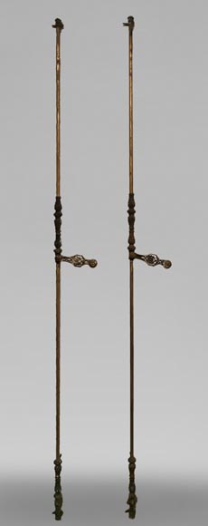 一对铜制长插销，带有签名“St Bricard”，十九世纪中期-0
