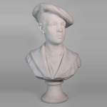 埃托尔·艾克西梅内（Ettore XIMENES，1855-1926） 带贝雷帽的孩子 白色半身大理石像 19世纪后半叶