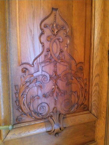 路易十五风格橡木镶板，用于装饰放置床的凹室用，二十世纪初-6