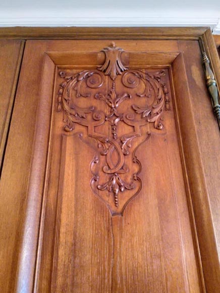 路易十五风格橡木镶板，用于装饰放置床的凹室用，二十世纪初-7