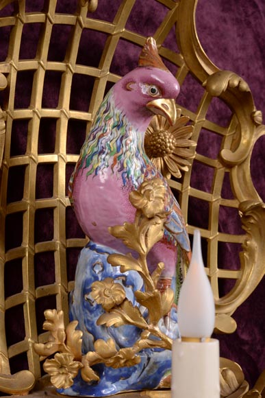 桑松制造 水晶梯廊   鹦鹉壁灯套件    路易十五时期风格     晚于1885年-4