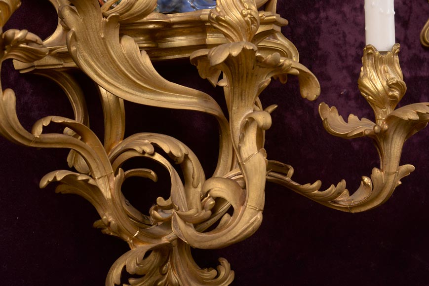 桑松制造 水晶梯廊   鹦鹉壁灯套件    路易十五时期风格     晚于1885年-7