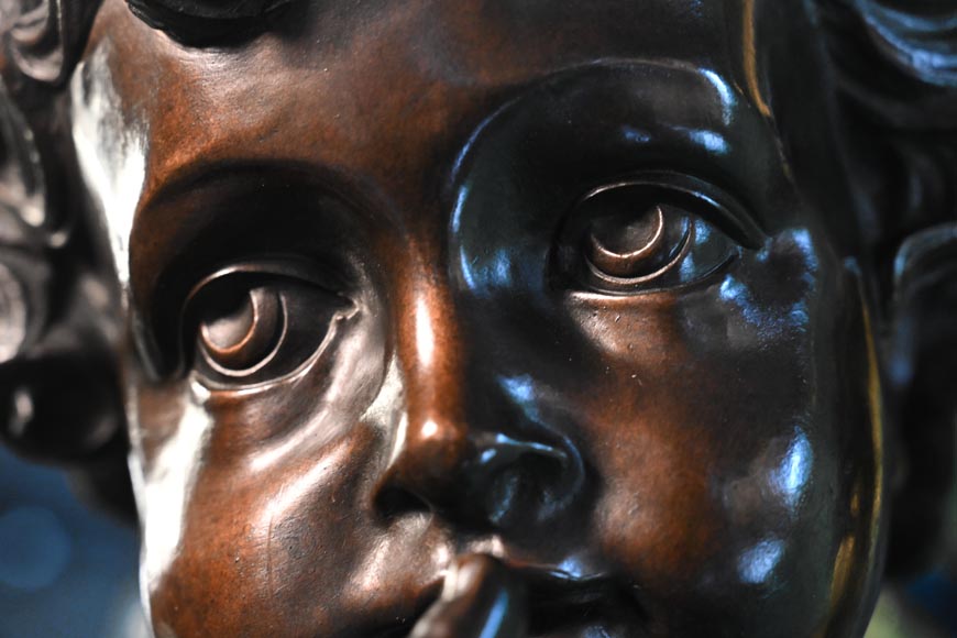 铜匠奥古斯特-路易·马尔基 为吉鲁家定制 一对九火大烛台 青铜镀金银 古铜色 约1855年-12