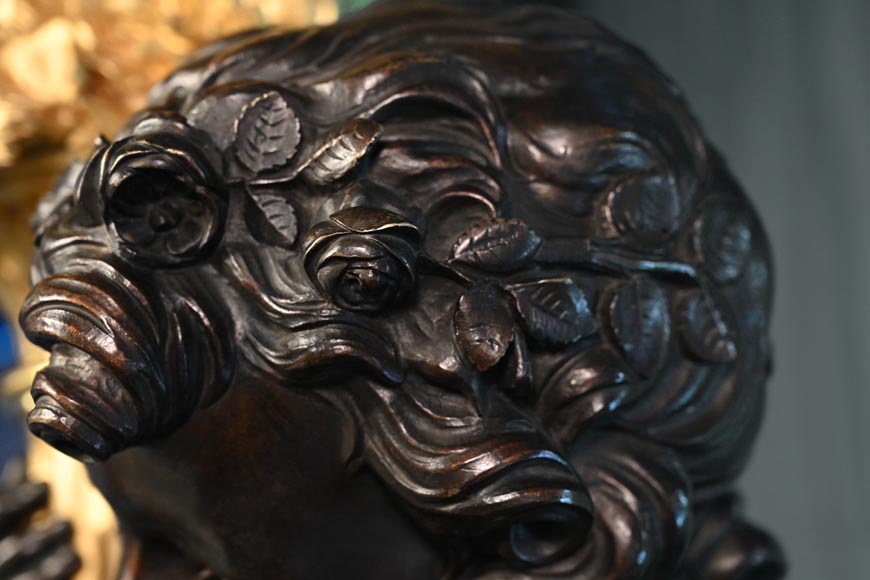 铜匠奥古斯特-路易·马尔基 为吉鲁家定制 一对九火大烛台 青铜镀金银 古铜色 约1855年-21