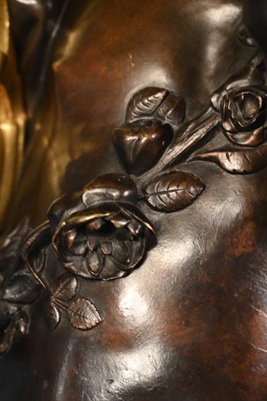 铜匠奥古斯特-路易·马尔基 为吉鲁家定制 一对九火大烛台 青铜镀金银 古铜色 约1855年-24