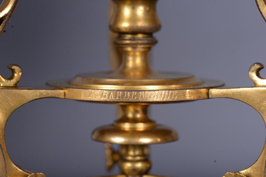 路易 康斯坦 瑟万(Louis - Constant SEVIN) 和费迪南德.巴贝戴安（ Ferdinand BARBEDIENNE ）- 一对漂亮的青铜掐丝珐琅装饰花瓶，约1862年-15