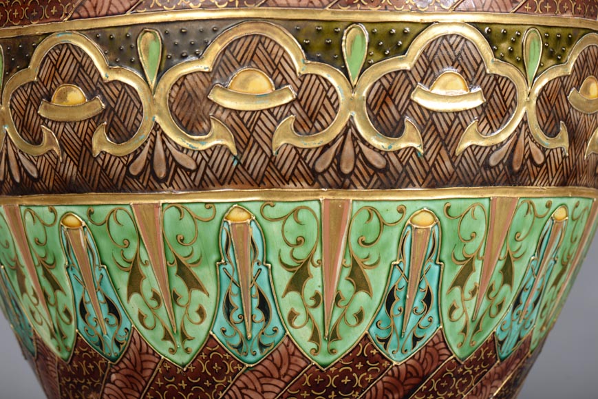 费尔南德.特斯马尔（Fernand THESMAR），中式青铜底座大花瓶，龙型装饰-6