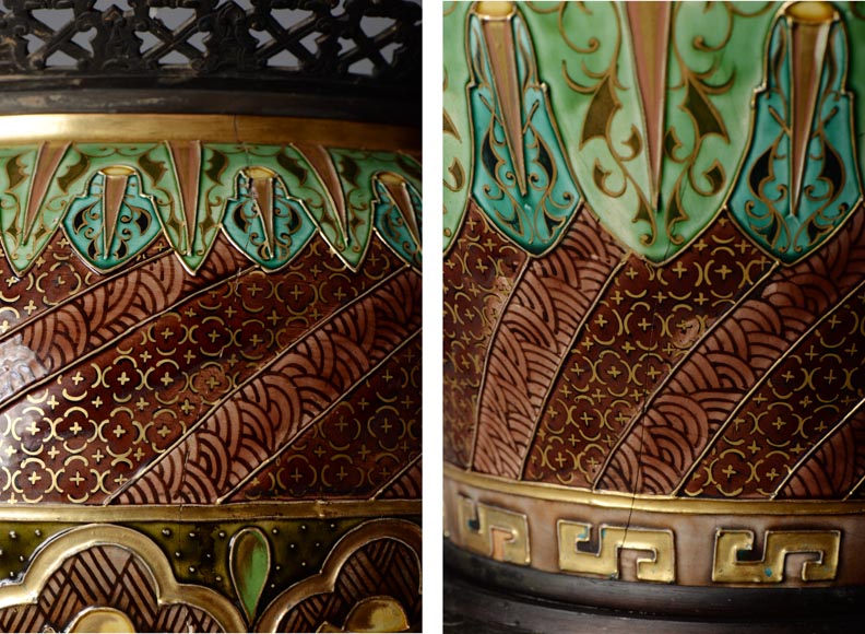 费尔南德.特斯马尔（Fernand THESMAR），中式青铜底座大花瓶，龙型装饰-11