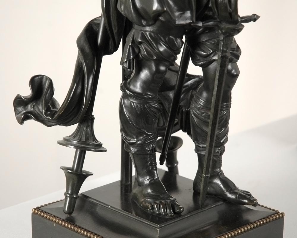 让-弗朗索瓦·杰克特 (1796-1844) ：士兵塑像抛光青铜烛台-10