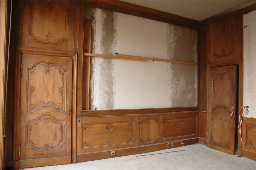 二十世纪初路易十五风格橡木雕刻护墙板-0