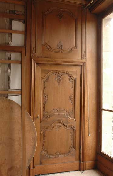 二十世纪初路易十五风格橡木雕刻护墙板-2