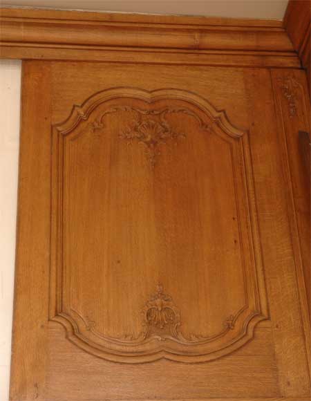 二十世纪初路易十五风格橡木雕刻护墙板-4