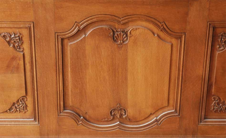 二十世纪初路易十五风格橡木雕刻护墙板-5