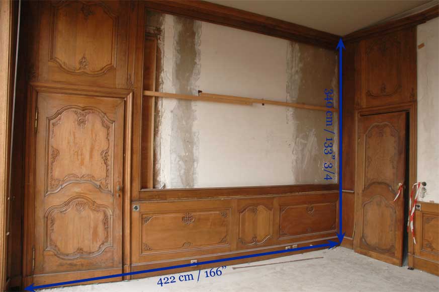 二十世纪初路易十五风格橡木雕刻护墙板-9