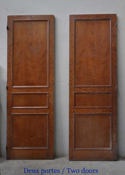 烤漆桃心木嵌丝装饰双扇门和两只单扇门-2
