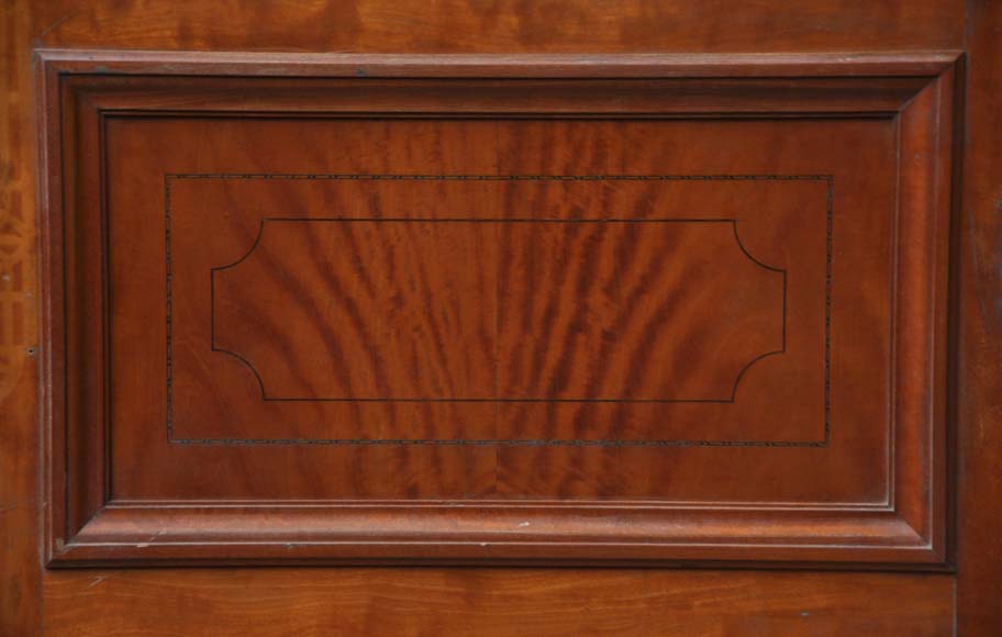 烤漆桃心木嵌丝装饰双扇门和两只单扇门-3