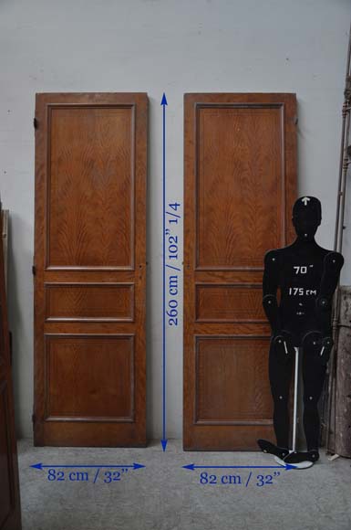 烤漆桃心木嵌丝装饰双扇门和两只单扇门-16
