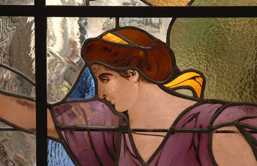 1915年托马斯彩绘玻璃（绘猎人戴安娜）-3