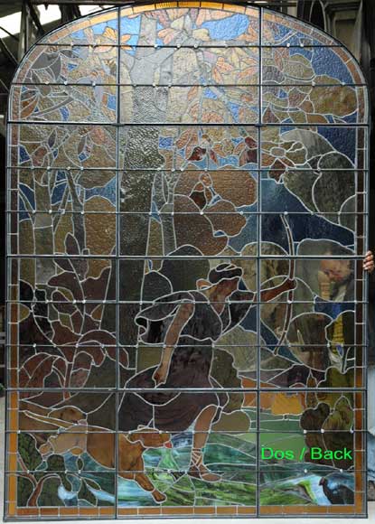 1915年托马斯彩绘玻璃（绘猎人戴安娜）-9