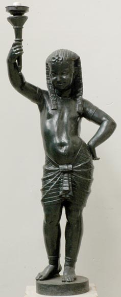 埃及女孩造型铸铁烛台-0