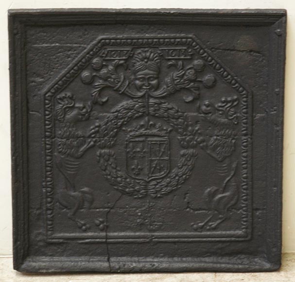 1613年法兰西纹章和纳瓦拉纹章装饰炉板-0