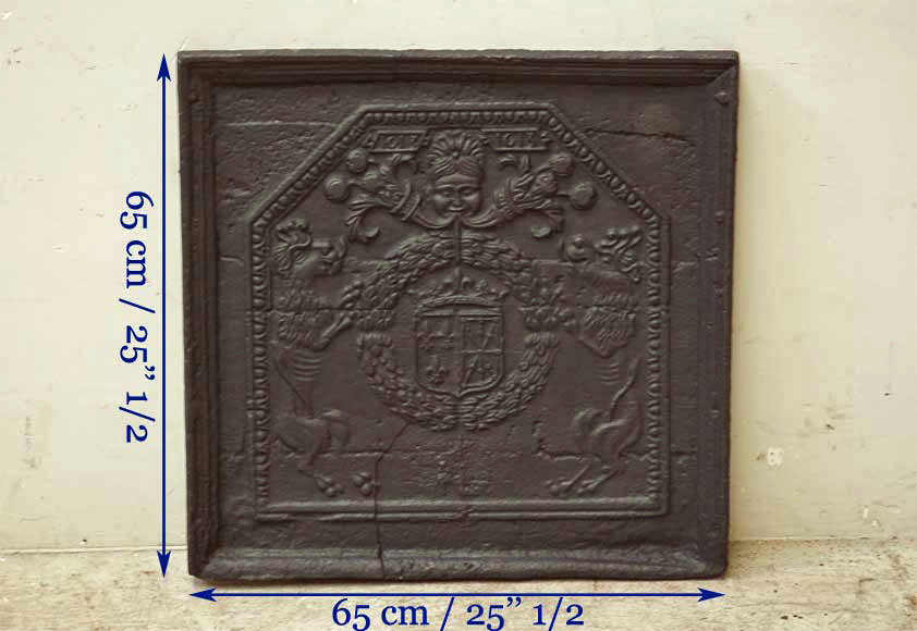 1613年法兰西纹章和纳瓦拉纹章装饰炉板-6