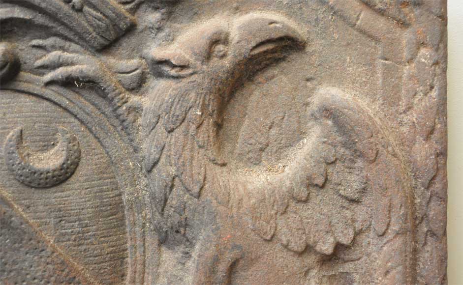 鹰头狮神带翼兽古董壁炉装饰膛板-4