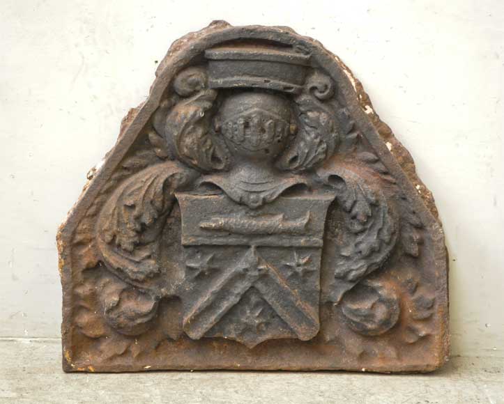 格雷蒙威尔-布雷戴尔家族纹章图案壁炉膛板-0